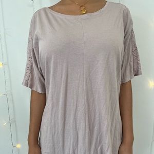 Mauve detailed sleeve shirt